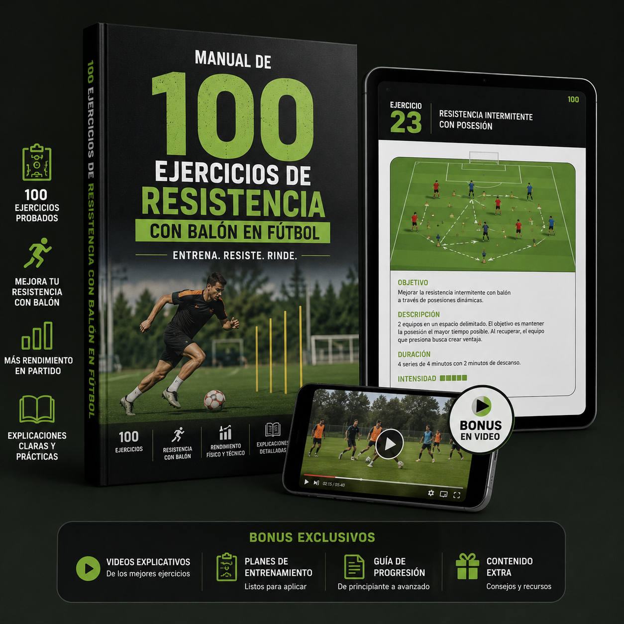 100 Ejercicios de Resistencia con Balón en Fútbol + Bonus en Video