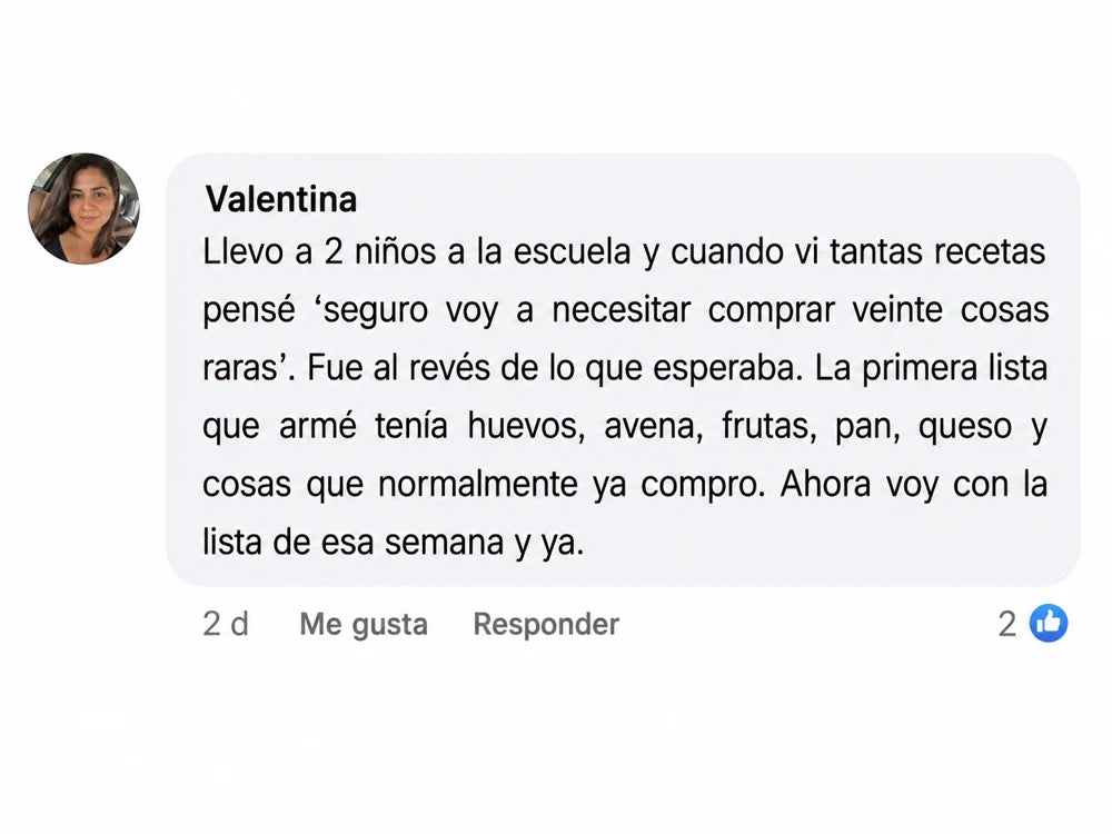 Mensaje de una compradora