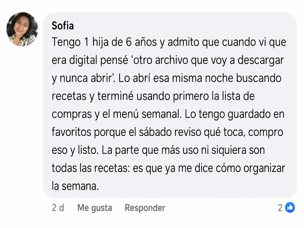 Mensaje de una compradora