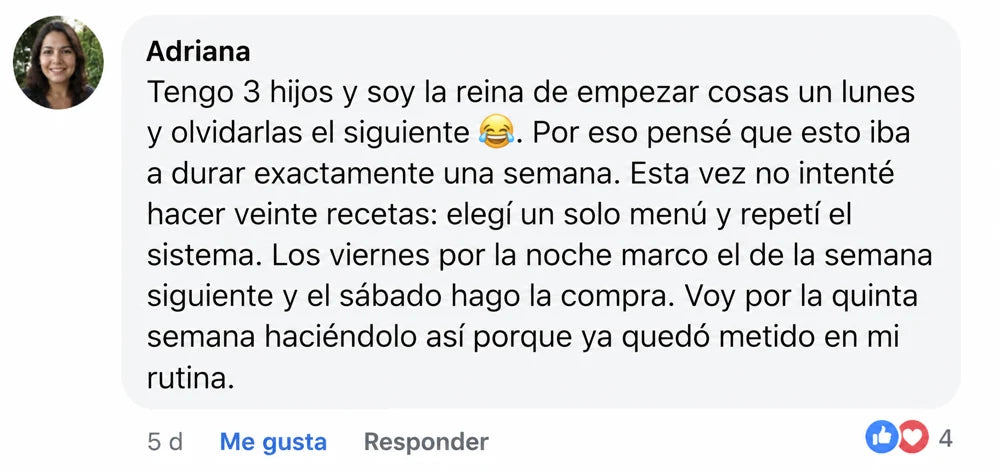 Mensaje de una compradora